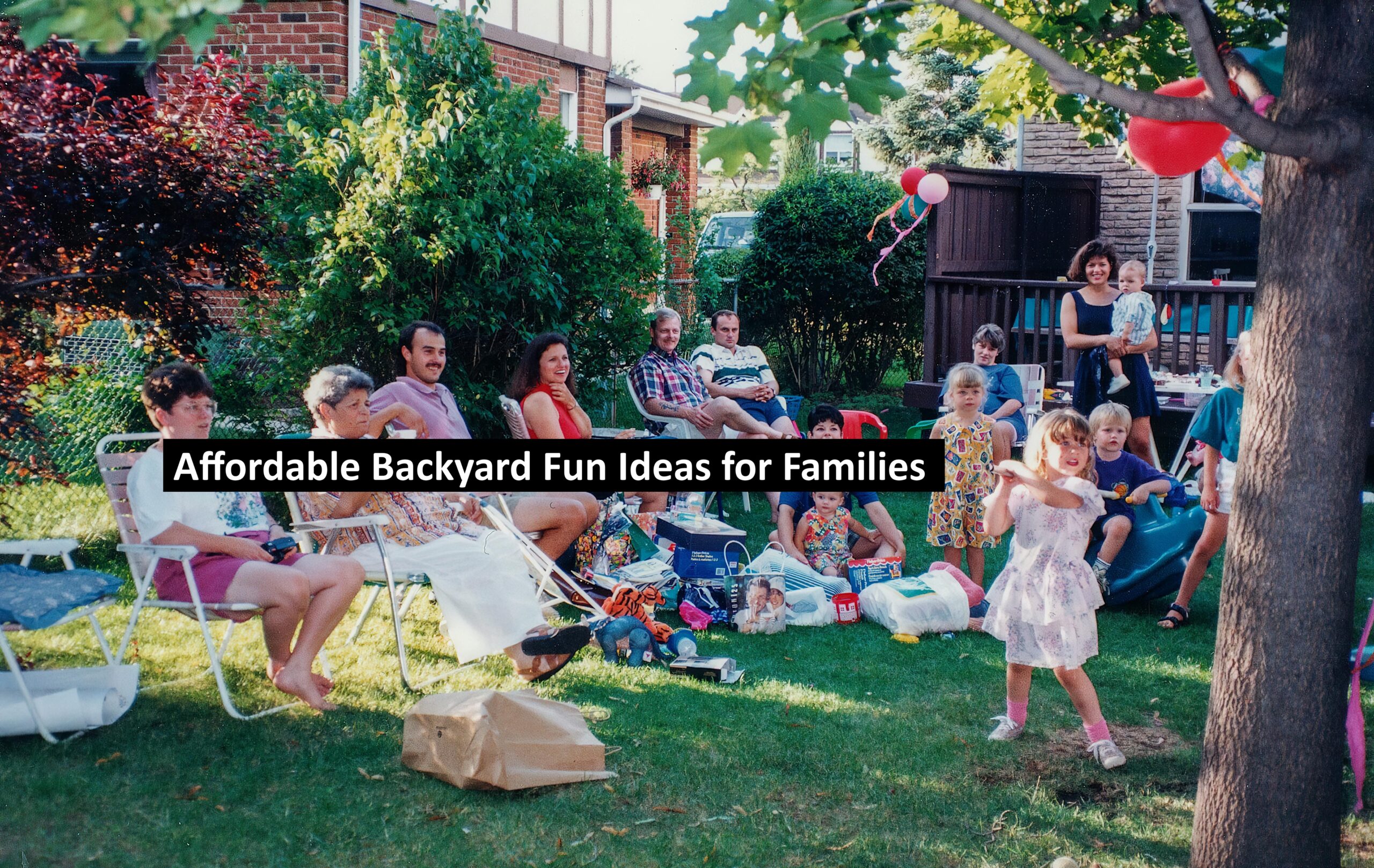 A family picnic in the backyard
